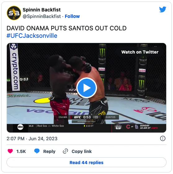 DAVID ONAMA PUTS SANTOS OUT COLD