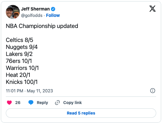With G6 win at Philly, Boston now favored to win NBA Finals
